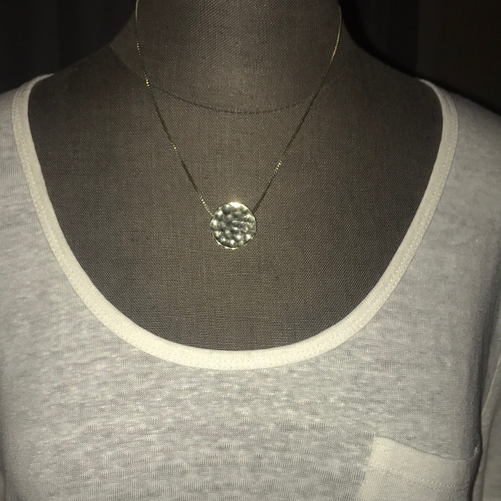 Banana Republic Gold Hammered Disc Pendant
